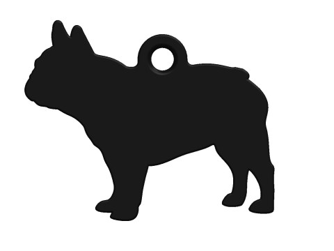 French Bulldog silhouette keychain Model do druku 3D