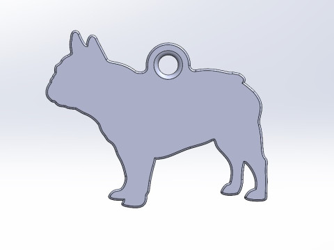 French Bulldog silhouette keychain Model do druku 3D