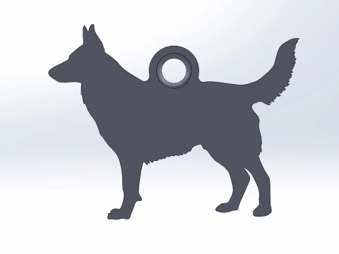 German Shepherd keychain 3D Print Model