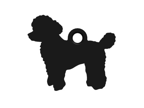 Miniature Poodle keychain Modelo de Impressão 3D