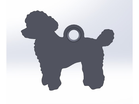 Miniature Poodle keychain Modelo de Impressão 3D