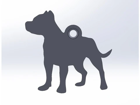 Pitbull keychain 3D Print Model