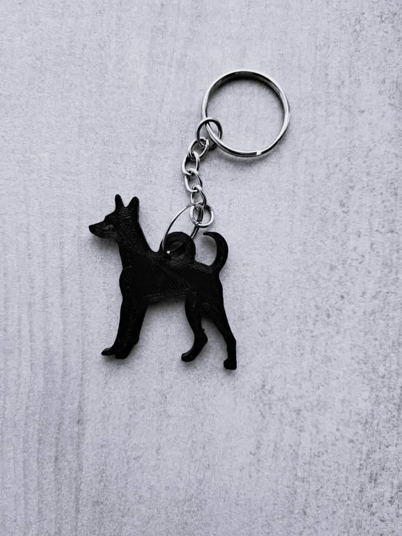 Basenji keychain 3D प्रिंट मॉडल .c4d .max .obj .3ds .fbx .stl .blend