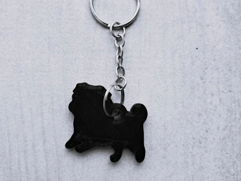 Pug keychain 3D Print Model