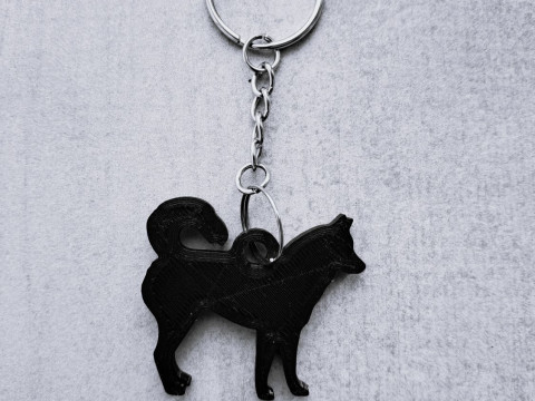 Siberian Husky keychain 3D Print Model