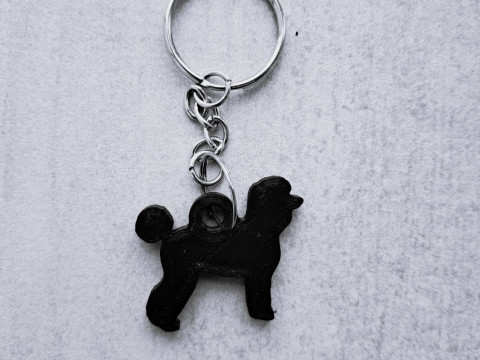 Standard Poodle keychain 3D Print Model