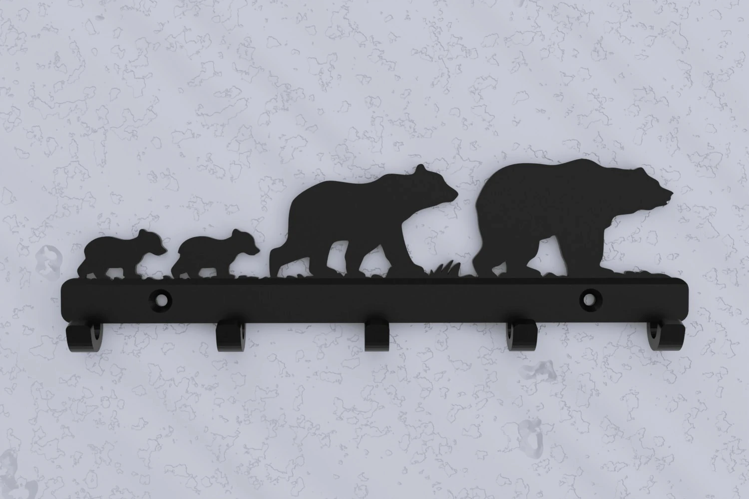 Bear Family Key Holder 3D Print Model .c4d .max .obj .3ds .fbx .stl .blend