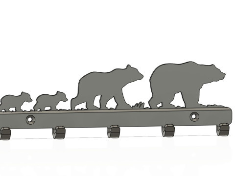 Bear Family Key Holder 3D Принт Модель