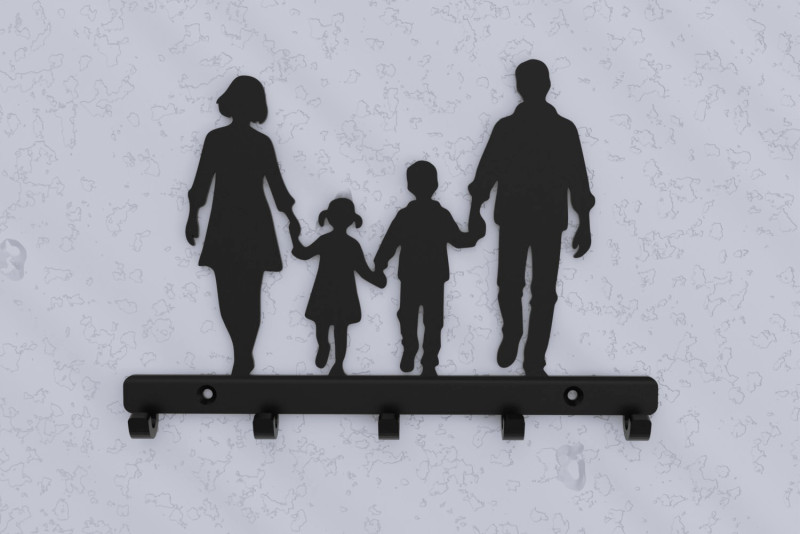 Family Key Holder 3D 프린트 모델 .c4d .max .obj .3ds .fbx .stl .blend