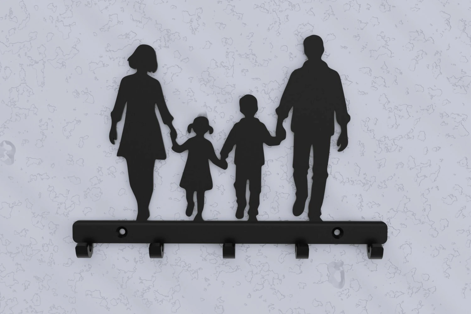 Family Key Holder 3D Print Model .c4d .max .obj .3ds .fbx .stl .blend 