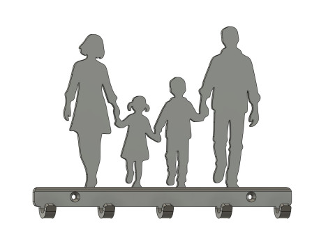 Family Key Holder 3D 프린트 모델