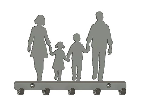 Family Key Holder 3D Print Model