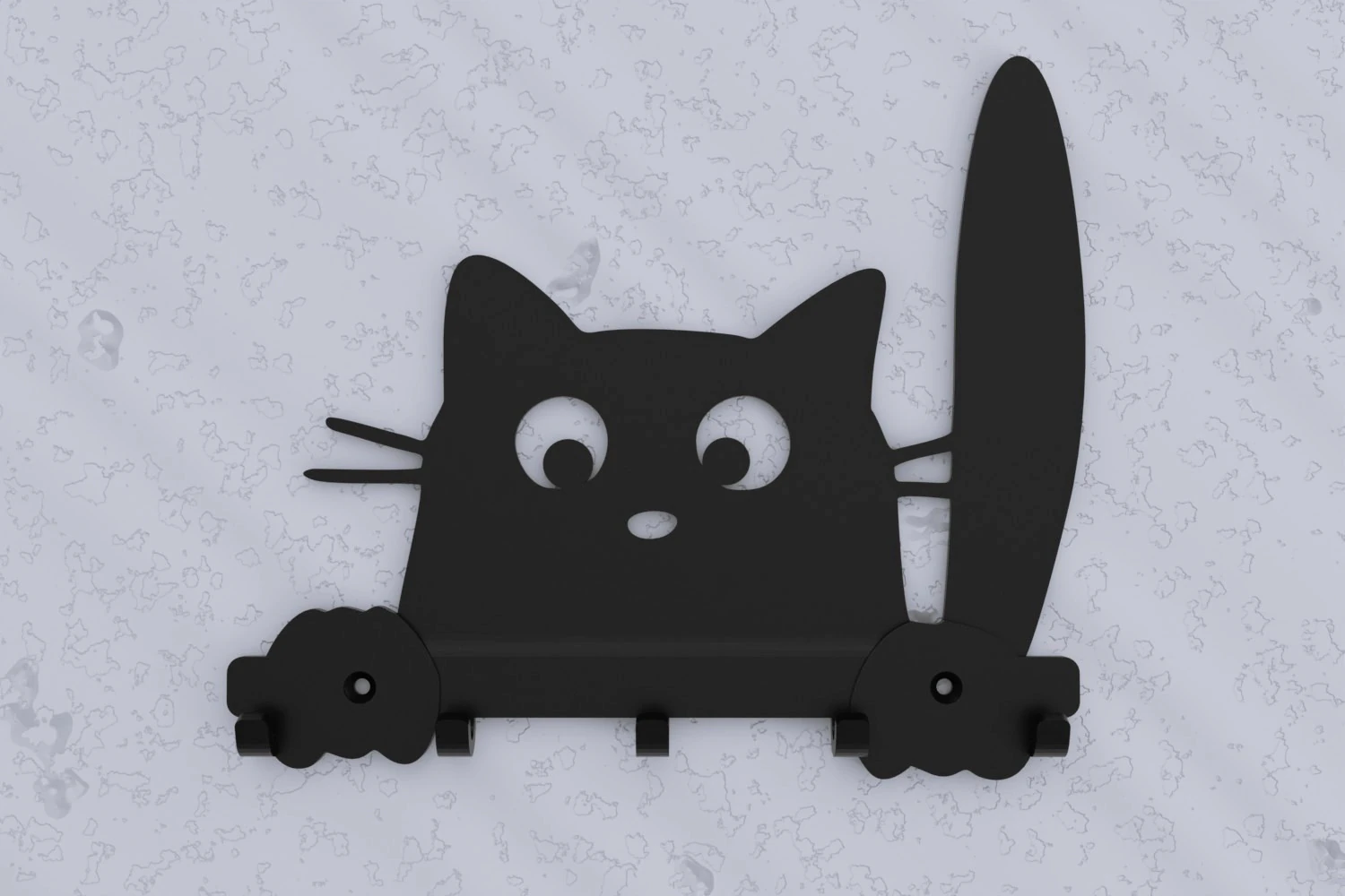 Meow Guard Key Holder 3D Print Model .c4d .max .obj .3ds .fbx .stl .blend 