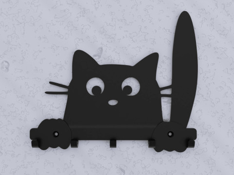 Meow Guard Key Holder 3D 打印模型