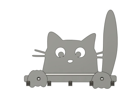 Meow Guard Key Holder Modelo de Impressão 3D