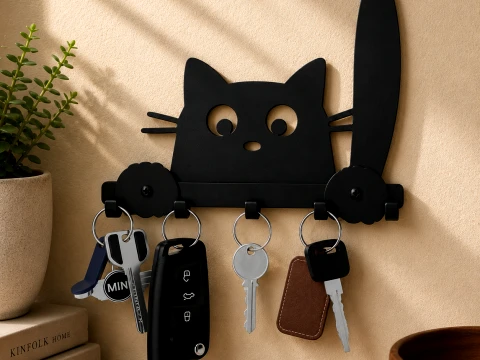 Meow Guard Key Holder 3D Print Model