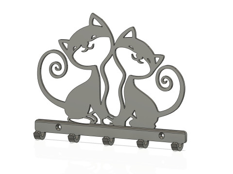 Sweetheart Cats Key Holder 3D Принт Модель
