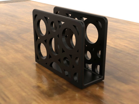 Modern Circles Napkin Stand 3D-printmodel