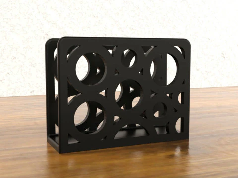 Modern Circles Napkin Stand 3D Print Model