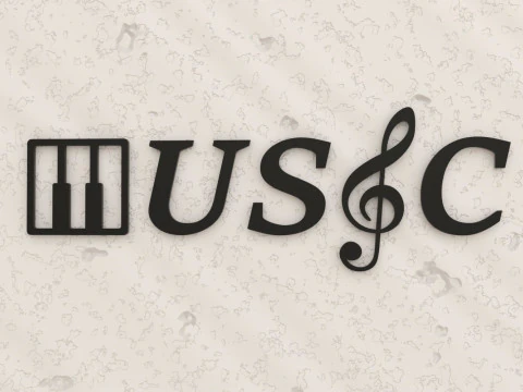 Arte musical de piano agudo Modelo de Impressão 3D