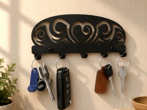 Celtic Style Wall Key Rack 3D Print Model
