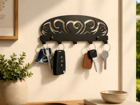 Celtic Style Wall Key Rack 3D Print Model