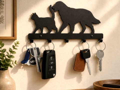 Porte-cl&eacute;s mural Compagnons Modèles 3D en vedette