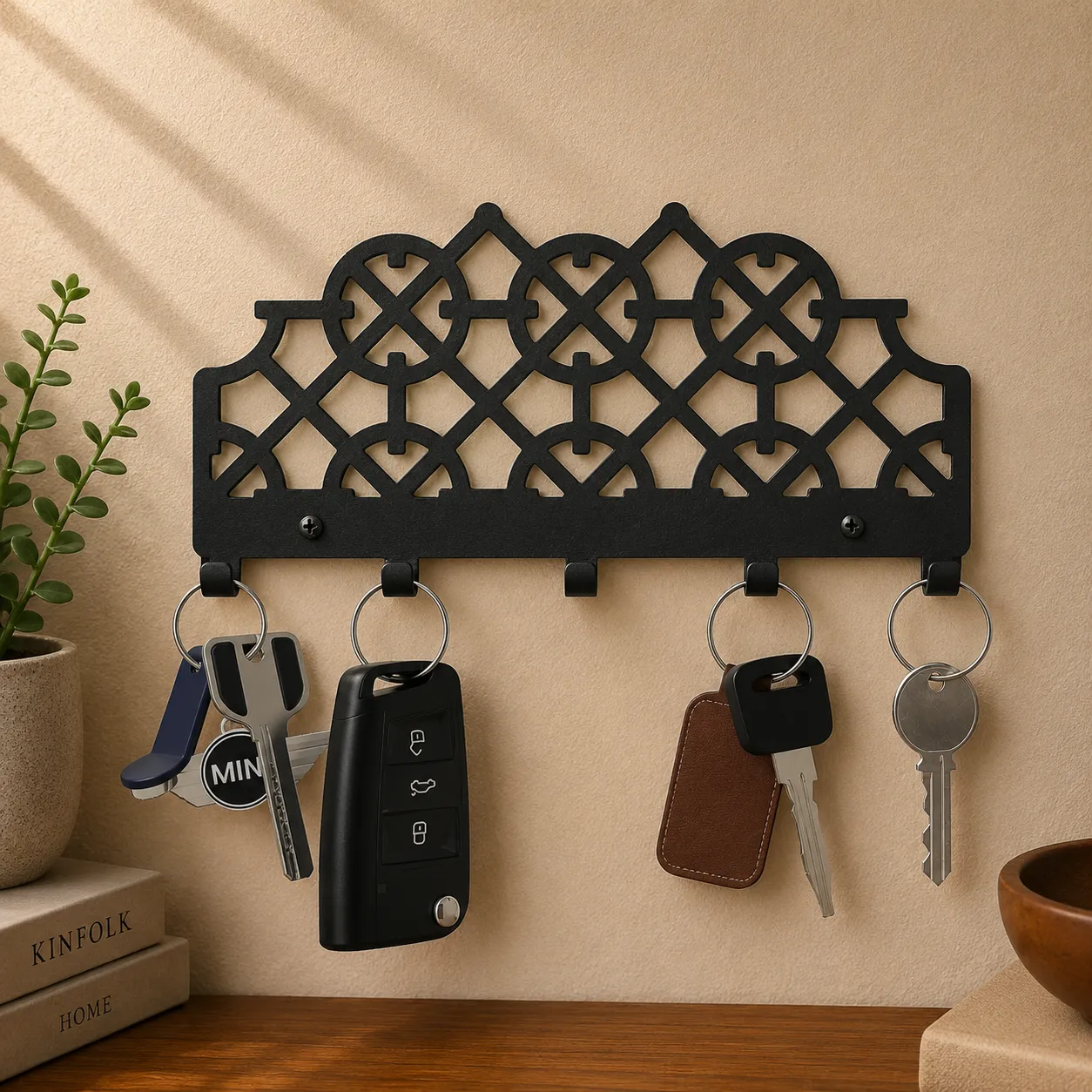 Lattice Pattern Wall Key Holder 3D Print Model .c4d .max .obj .3ds .fbx .stl .blend 