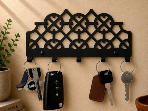 Lattice Pattern Wall Key Holder 3D Print Model