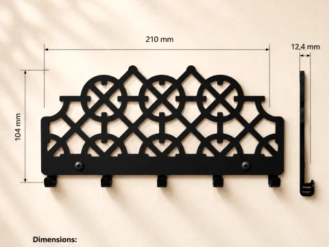 Lattice Pattern Wall Key Holder 3D Print Model