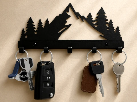 Silent Forest Key Holder 3D Print Model