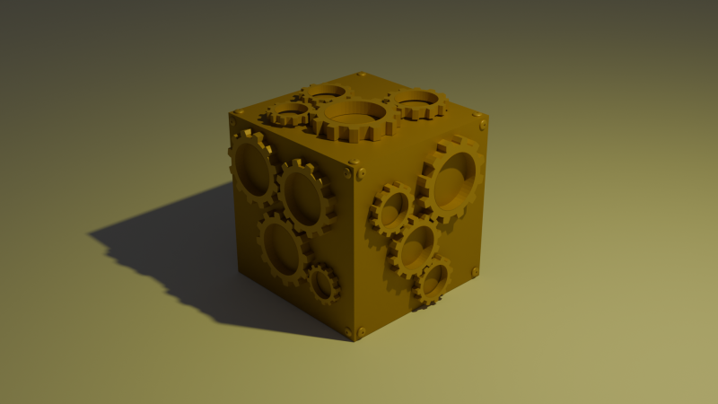 Gear cube 3D Model .c4d .max .obj .3ds .fbx .stl .blend 