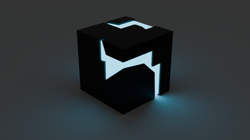 Blue data cube Model 3D .c4d .max .obj .3ds .fbx .stl .blend 