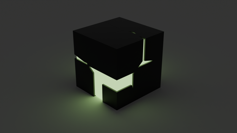 Green data cube Model 3D .c4d .max .obj .3ds .fbx .stl .blend 