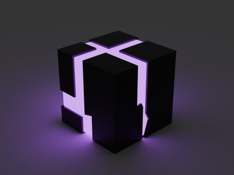 Violet data cube 3D Model