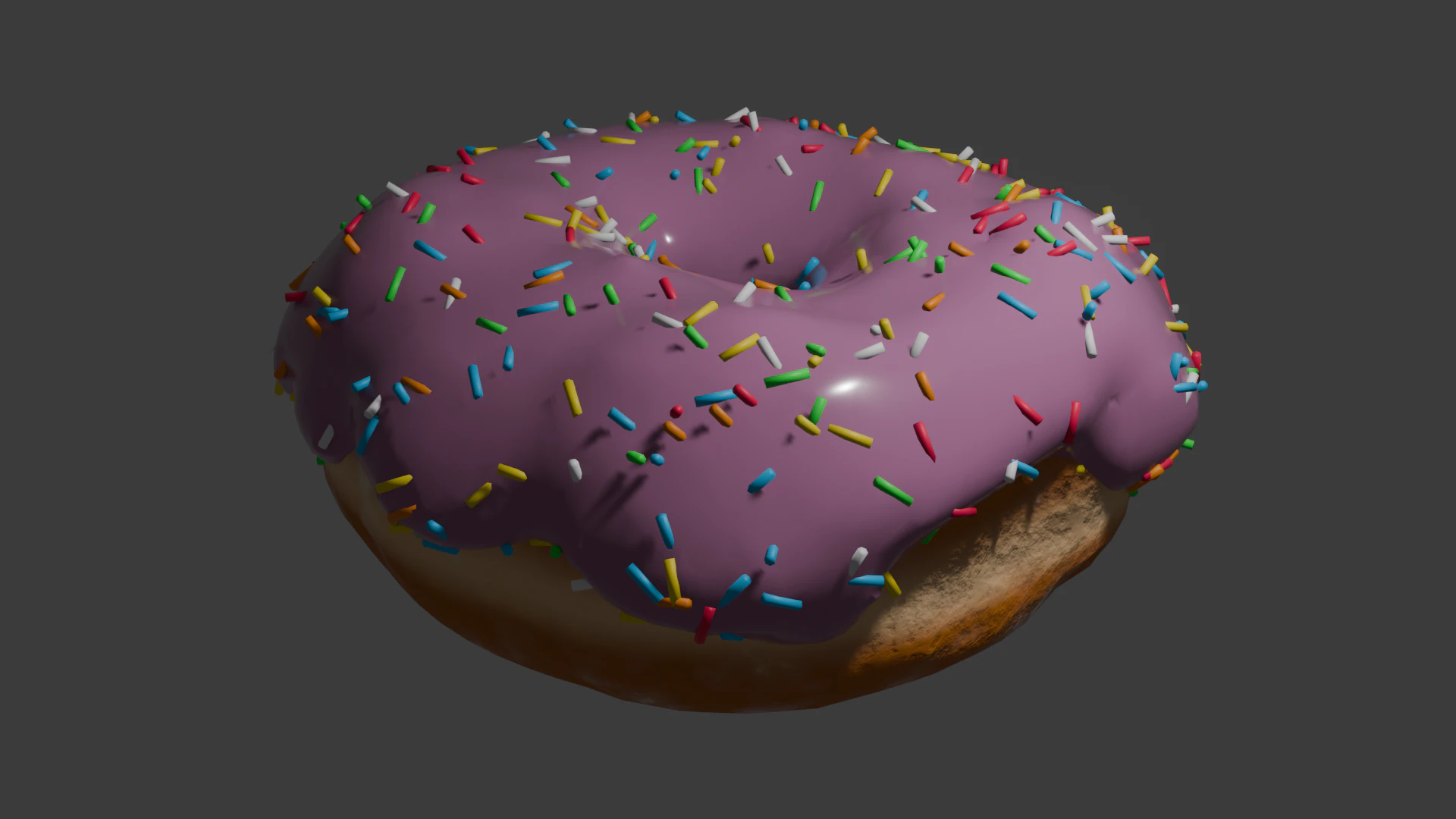 Glazed donut 3D Model .c4d .max .obj .3ds .fbx .stl .blend 
