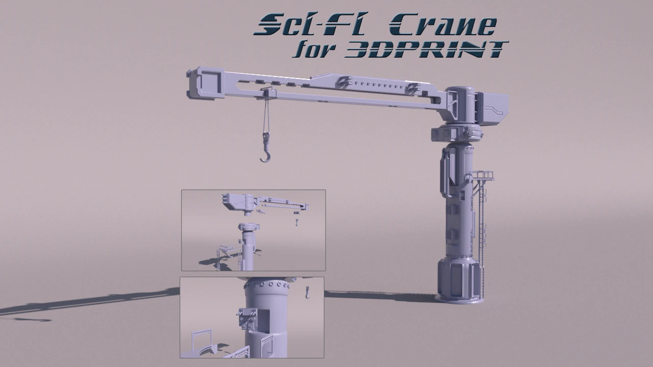 Sci-fi Crane for 3Dprint 3D Print Model .c4d .max .obj .3ds .fbx .stl .blend 