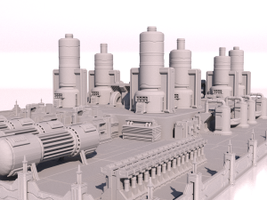 Sci-fi Factory for 3Dprint Modelo de impresión 3D