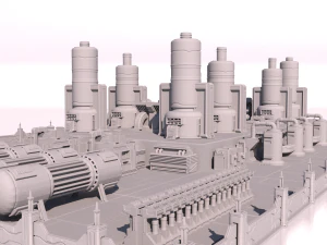 Sci-fi Factory for 3Dprint 3D Print Model