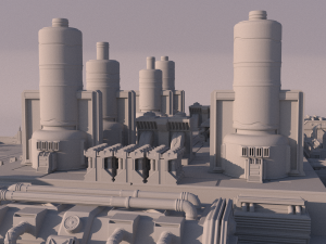 Sci-fi Factory for 3Dprint Modelo de impresión 3D