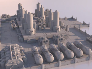 Sci-fi Factory for 3Dprint 3D Print Model