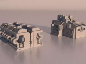 Sci-fi Factory for 3Dprint Modelo de impresión 3D
