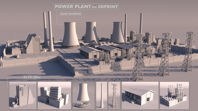 Power Plant for 3Dprint 3D Print Model .c4d .max .obj .3ds .fbx .stl .blend 