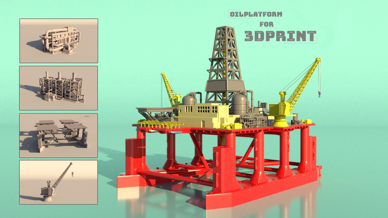 Dolphin oil rig for 3Dprint 3D Print Model .c4d .max .obj .3ds .fbx .stl .blend