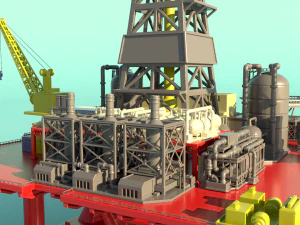 Dolphin oil rig for 3Dprint 3D Print Model