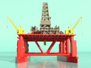 Dolphin oil rig for 3Dprint 3D Print Model