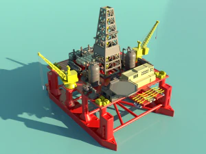 Dolphin oil rig for 3Dprint 3D Print Model