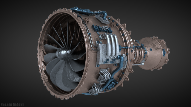 Jet engine Modello 3D .c4d .max .obj .3ds .fbx .stl .blend 