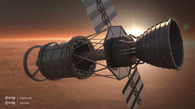 Sci-fi Space module 3D 模型 .c4d .max .obj .3ds .fbx .stl .blend 