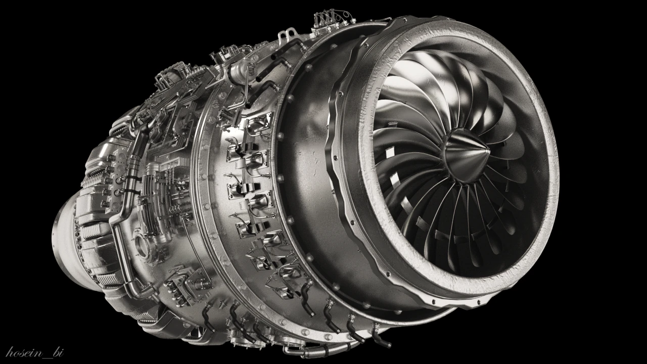 Jet engine 3D Model .c4d .max .obj .3ds .fbx .stl .blend 